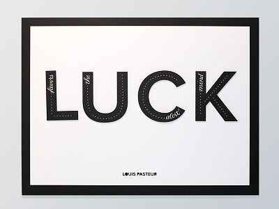 Luck favors the alert mind 3 3d calligraphy lasercut lettering typography