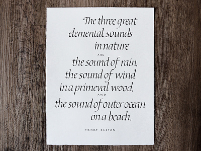 Elemental Sounds calligraphy italic lettering nature quote sounds