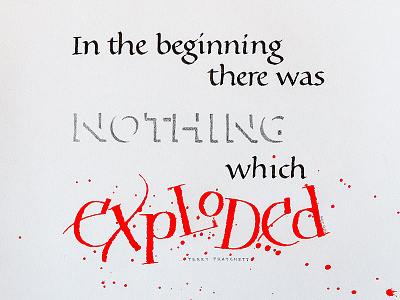 Nothing which exploded calligraphy expressive foldedpen lettering