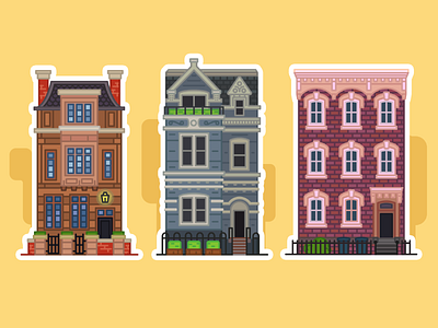 Buildings illustrations set apartment architect architecture building cafe cartoon city details design floor home house illustration neoclassical street streetview vector window