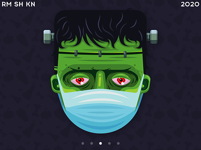 Frankenstein in medical mask
