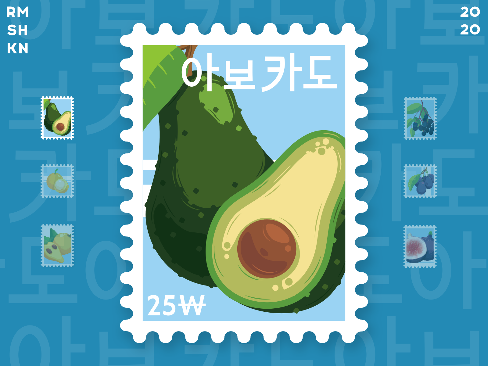 Avocado post stamp by Roman on Dribbble