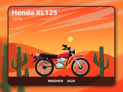 Honda XL125 Motorcycle illustration