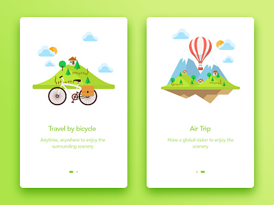 Travel guide page animation app branding design flat icon illustration ios typography ui ux vector
