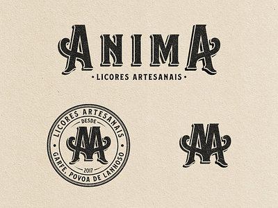 Anima Liquors badge design brand identity branding emblem design graphic design liquor logo logo logo design logo mark logotype monogram design vintage illustration