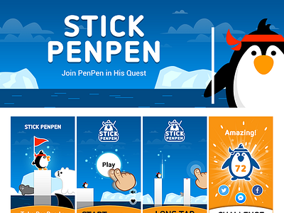 Advertising on google play advertising antarctic arctic blue finger games google play orange penguin sticks