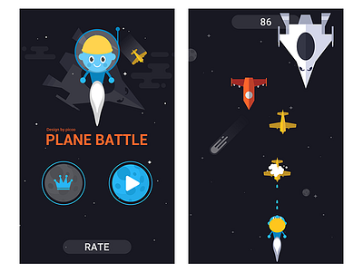 Playing A Plane Game black blue villain cute fighter flat game meteor plane sky space