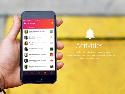 Activities Screen • PoPup app design colorful gradient interaction design ios iphone popup ui user interface ux