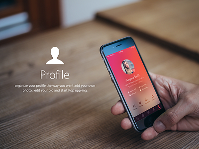Profile Screen • PoP up app design colorful gradient interaction design ios ios design iphone popup social ui user interface ux