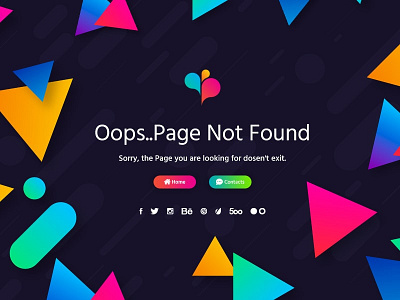 404 - Page Not Found 404 colorful colors creative dark error fantazia gradient ui ux web design website