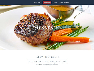 Toulouse Cafe and Bar branding cooking food and drink foodie ui ux web design web development website