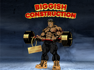 BIGGISH CONSTRUCTION animation branding business logo design character construction design hulk illustration logo design logodesign logos logotype power vector