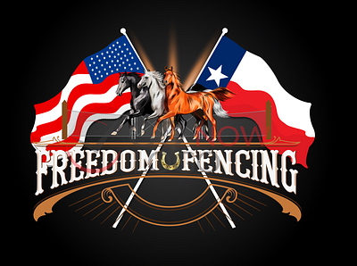 Freedom Fencing animation branding business logo business logo design design horselogo identity design illustration logo design logodesign logos logotype symbolic logo usa vector