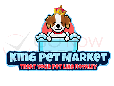 KING PET MARKET animation branding business logo design company logo design dog logo illustration logo logo design logodesign pet logo ui vector