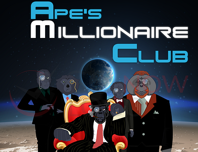 APE'S MILLONAIRE CLUB 3d animation branding business logo design design graphic design illustration logo logo design logodesign mascot motion graphics ui vector