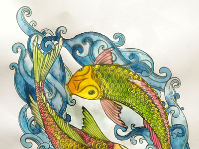 koi (Food coloring art)