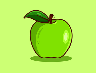 Green apple 2021 apple design flat fresh graphic design green apple illustration vector