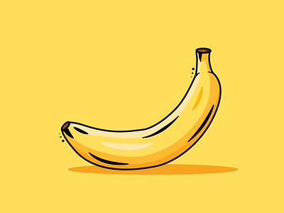 Banana fruit icon illustration cartoon