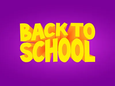 Large volumetric inscription back to school 2023 design flat illustration letters sign