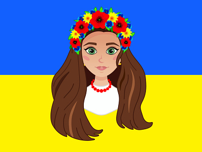 Portrait of a Ukrainian girl. 2022 2023 design flat graphic design illustration vector