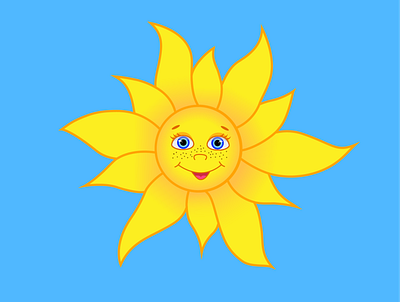 Smiling sun with sunbeams 2022 2023 design flat graphic design illustration nature vector