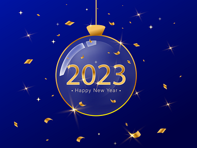 Happy New Year 2023 Christmas background 2023 golden design graphic design illustration vector