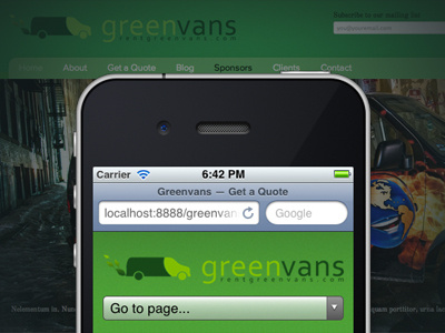 gettin' there. greenvans iphone mobile first rwd web