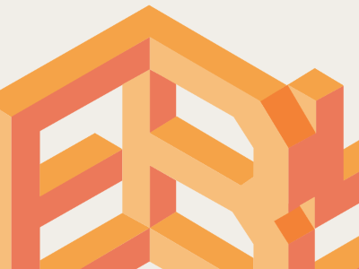 NEBY logo isometric grid logo orange