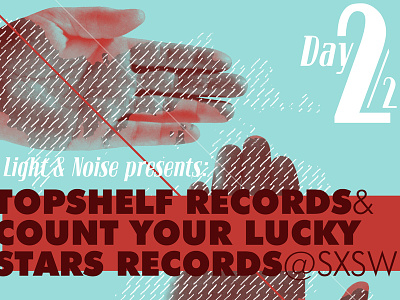 Topshelf Records @ SXSW 2 bloc gotham hand hands michigan pantone 180 pantone 324 poster print sxsw topshelf topshelf records