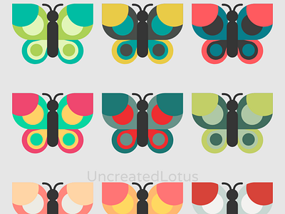 Butterflies abstract design flat graphic design icon illustration illustrator minimal minimalism vector