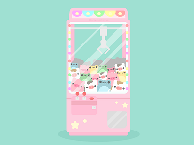 Arcade Game arcade arcade game crane game cute design flat graphic design illustration illustrator minimal plush vector