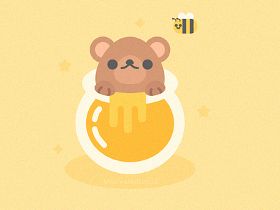 Honey bear design flat graphic design honey honey bee honeybee illustration illustrator minimal minimalism vector