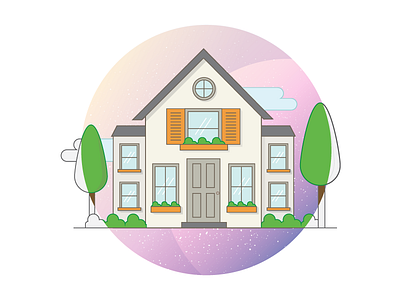 House Illustration digital gradients house illustration vector