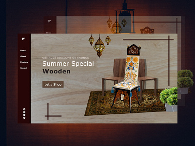 Wood Shope Page design icon illustration ui web