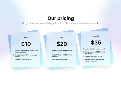 Imagable's Pricing Card UI 🤑