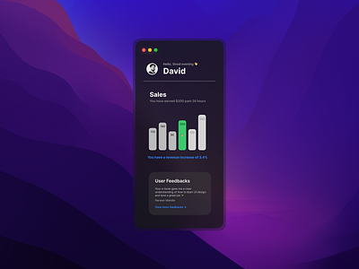 Sales Dashboard UI Dark