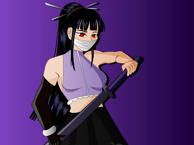 Purple Assassin anime art anime girl characterdesign digitalart illustration