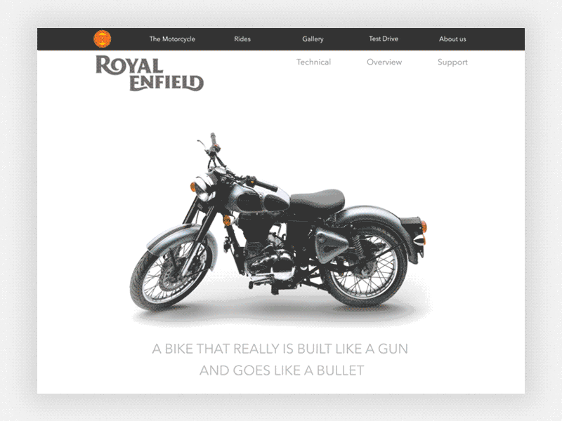 Royal Enfield animation bike motion motorcycle ride site web website website design