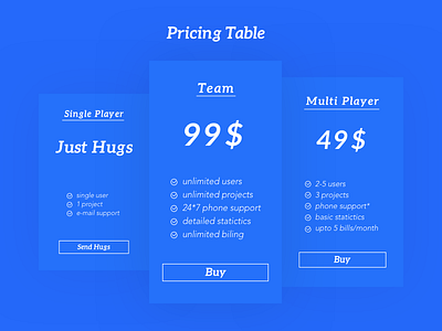 Pricing Table - Freebie