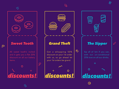 Discounts - Free Sketch File android branding card daily discount free ios app iphone sketch file typography ui ux