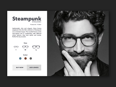 Steampunk Eyeglasses android branding card daily free ios app iphone product page sketch file typography ui ux
