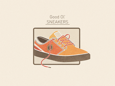 Good Ol’ Sneakers badge footwear icon series icons illustration illustrator logo shoes sneakers sticker texture typography