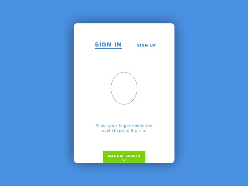 Freebie - Minimal Sign In/Sign Up - Fingerprint after effects android iphone tablet app blue white website free ios log in responsive sign in sign up sketch file ux ui web