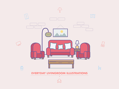 Everyday Livingroom Illustrations