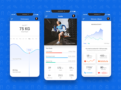 Fitness Planet App android animation apps exercise fitness gif gym health ios running ui ux
