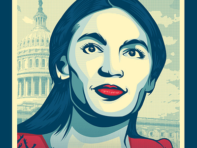 AOC For President alexandria ocasio cortez feminism feminist art green new deal obama politics poster vote