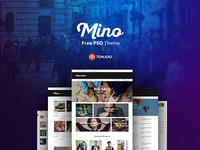 Free PSD Mino blog web wordpress