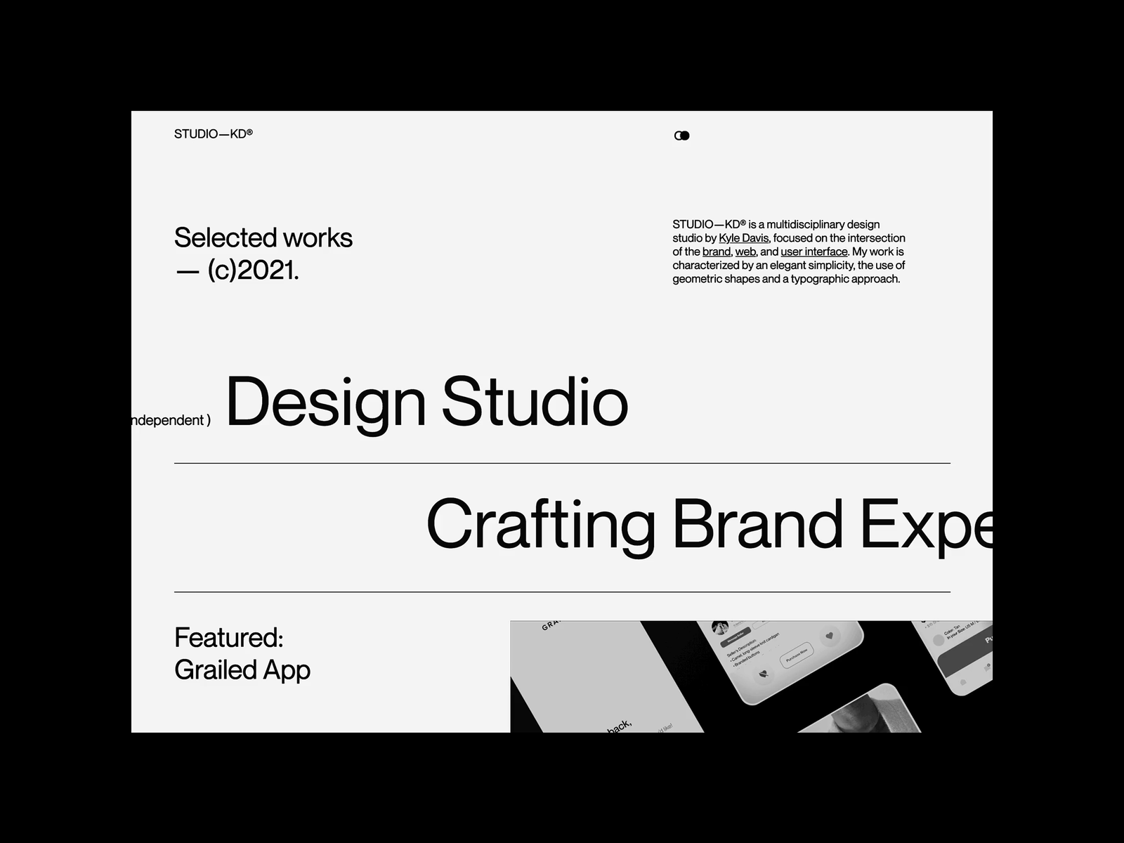 STUDIO—KD® Portfolio Website by Kyle Davis on Dribbble