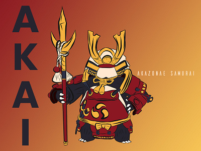 ILLUSTRATION #5 - AKAI AKAZONAE SAMURAI design graphic design illustration typography vector