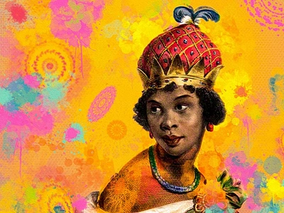 Rainha Nzinga autodesk ilustration poster poster design scketch scketchbook